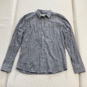 Marine Layer Button Down Shirt With Pocket White Blue Stripe Medium